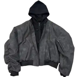 PopProject Hoodie Bomber Jacket Grey